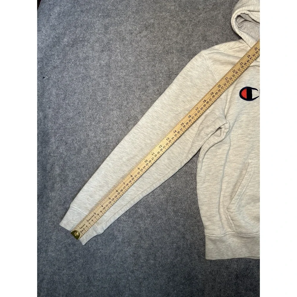 Champion Authentic Athleticwear Hoodie Boys L Grey Heather Logo Fleece Pullover‎